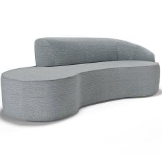 Imagem de Sofá 4 Lugares Curvo Living Firenze Direito D02 Linho Cinza 280cm D-474 - Lyam