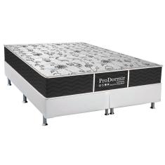 Imagem de Cama Box Queen: Colchão Molas Bonnel Probel Prolastic ProDormir Sleep + Base CRC Courano White(158x198)