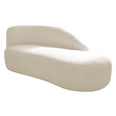 Imagem de Divã Recamier Curvo Luna 160cm Lado Direito Linho Bege