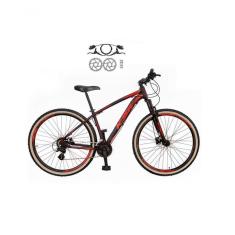 Imagem de Bicicleta Aro 29 Ksw Xlt 24v Freios Disco Hidráulicos Garfo Suspensão Pneu Faixa - Preto/vermelho/laranja Tam.17