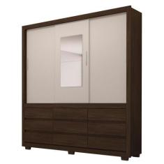 Imagem de Guarda Roupa Casal 3 Portas Detroit C/ Espelho 39290K Ébano Touch / Of