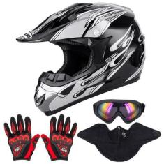 Imagem de Capacete de motocicleta OUMURS Adult ATV Dirt Bike com óculos de prote