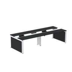 Imagem de Mesa de Plataforma Dupla para 4 Pessoas Corporativa 110x140/4p Preto/Branco