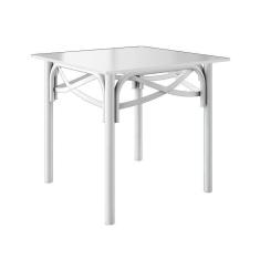 Imagem de Mesa Katrina Branca Quadrada Tampo De Madeira 90 Cm Asturias - Cor: Branco