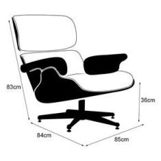 Imagem de Poltrona Charles Eames Office Exec Couro Natural Marrom