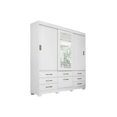 Imagem de Guarda Roupas 3 Portas De Correr E 7 Gavetas C Espelho Luiza Branco Panan