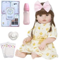 Imagem de Boneca Bebê Estilo Reborn Menina Abigail Pode Banho - Cegonha Reborn D