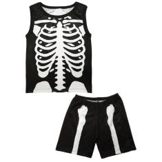 Imagem de Conjunto Infantil Temático Fantasia Esqueleto Regata e Short-Masculino