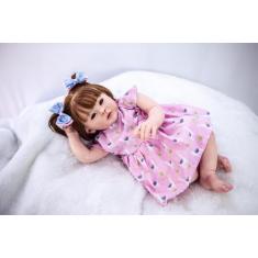 Imagem de Bebê Reborn Menina  Realista  Inteira Vinil Silicone Banho - Mundo Azu