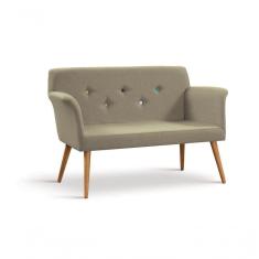 Imagem de Sofá Chaplin 2 Lugares Linho  - Daf Mobiliário Cor Begé