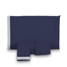 Imagem de Jogo De Lençol Casal Padrão Microfibra Elegante 3 Peças Com Elástico -