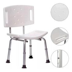 Imagem de Banqueta De Banho Com Encosto Ajustavel De Aluminio - Supermedy