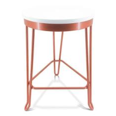 Imagem de Banqueta Banco Baixo Guatemala Estilo Industrial - Cobre/Branco - Genu