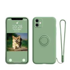 Imagem de Capa de silicone para Samsung Galaxy A54 A53 A33 A73 A34 A14 A32 A52 A42 A12 A72 A13 A23 A24 A51 A71 4G 5G Capa de suporte de telefone com anel, verde claro, para A42