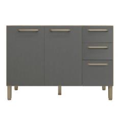 Imagem de Balcão Cozinha Com Tampo E 2 Portas New Freijó Gris - Mais De Casa