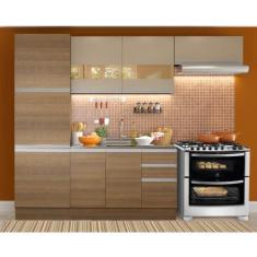 Imagem de Cozinha Completa Madesa Glamy 260001 com Armário e Balcão (Sem Tampo e
