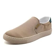 Imagem de bestgift Multicolor Sapatos masculinos de tamanho extra grande Sapatos de Lona de Seda de Seda para Homens Sapatos de Embarque Casual Preguiçoso para Homens Sapatos de Roupa para Homens bege 41.5