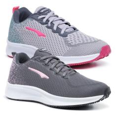 Imagem de Kit 2 Tenis Academia Caminhada Feminino Esportivo Leve Casual Dia Dia 