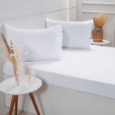 Imagem de Jogo de Cama Solteiro Broderie 2 Pçs Bordado Inglês 88x188x30cm