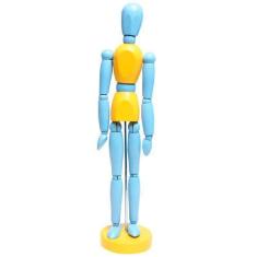 Imagem de Boneco Articulado Color 30cm Azul E Amarelo - Sinoart
