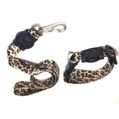 Imagem de Conjunto De Guia E Coleira De Seda 25mm Onça Tamanho Único - Nica Pet