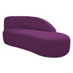 Imagem de Divã Recamier Curvo Luna 185cm Lado Direito Suede Roxo
