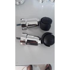 Imagem de Kit Cama Box 4 Pes 2 Rodizio Metalizado com 13 cm altura