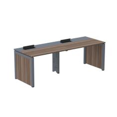 Imagem de Mesa de Plataforma Simples para 2 Pessoas Corporativa 150x792/2p Pscpp150/792/2p Walnut/Grafito