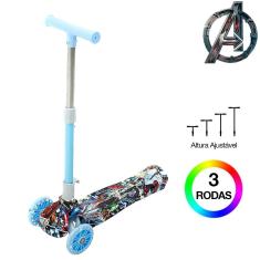 Imagem de Patinete Infantil Vingadores hq Três Rodas para Meninos Azul