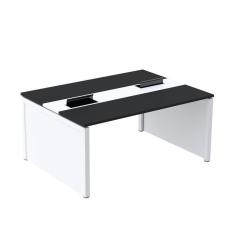 Imagem de Mesa de Plataforma Dupla para 2 Pessoas Corporativa 120x120/2p Preto/Branco
