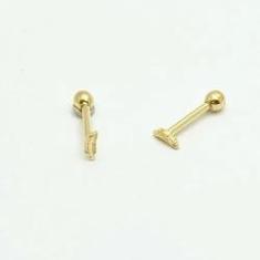 Imagem de Piercing Ouro 18k Pena Folha Rook Tragus Cartilagem k040CO30