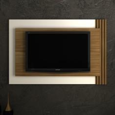 Imagem de Painel Home Suspenso Para TV Até 65 Polegadas 180 cm Sala de Estar Marrom Claro e Off White