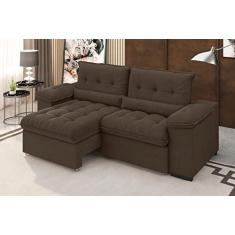 Imagem de Sofá Arezzo Retrátil/Reclinável 4Lugares Suede Marrom 2,15m - Xflex