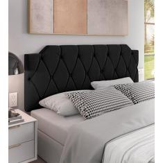 Imagem de Cabeceira Kelly Suede Estofada Para Cama Box De Casal 140X54cm Várias