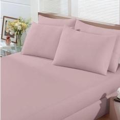 Imagem de Lençol Avulso Solteiro Box Elástico 100% Algodão Rosado