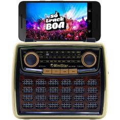 Imagem de Caixa De Som Bluetooth Usb Sd Rádio Fm Dourado Ms332bt