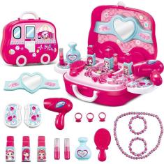 Imagem de Caixa de maquiagem, conjunto de brinquedos Zalati, 18 peças com bolsa de viagem para crianças