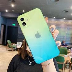 Imagem de Capa macia de silicone gradiente para iphone 11 12 mini pro xs max x xr capa transparente ultra fina para iphone se 2020 7 8 6s 6 plus capa, verde para azul, para iphone xs max