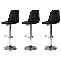 Imagem de Kit 3 Banquetas Botonê Preta