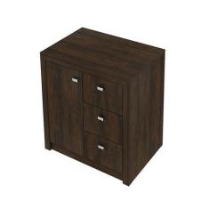 Imagem de Balcão Escritório 1 Porta 3 Gavetas 68x74,5x46,5 cm Rústico - Tecnomob