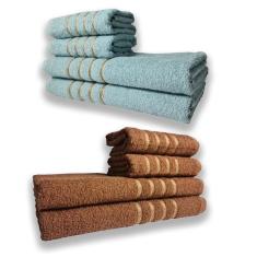 Imagem de 2 Jogos De 4 Toalhas 4 Banho 4 Rosto Dubai 100% Algodão Vd+mr