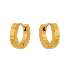 Imagem de Brinco Argola de Aço Inox Dourado Modelo Reto