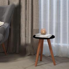 Imagem de Móvel Mesa Pequena Tabriz Apoio Lateral Sofá Cama MDF Preto