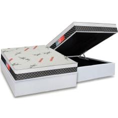 Imagem de Cama Box Baú Casal: Colchão Ortopédico Plumatex Falcon Ultra Firme + Base Crc Courano White(138X188)