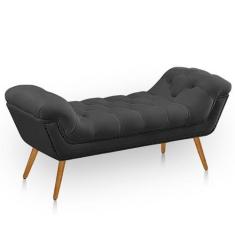 Imagem de Recamier Estofada Casal Ayla Veludo Cinza Escuro - Bem Rylex