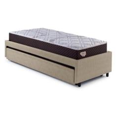 Imagem de Bicama Solteiro Bege 88x188 com Dois Colchões Relax Adorabile Molas En