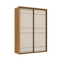 Imagem de Guarda-Roupa Solteiro Qualitá 100% MDF 2 PT 3 GV Freijó e Off White