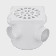 Imagem de Caixa Sifonada  com Grelha Quadrada 100 mm x 100 mm x 40 mm Herc