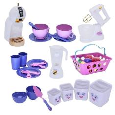 Imagem de Cozinha menina brinquedo infantil mercado louça 36 peças