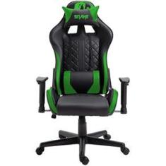 Imagem de Cadeira Gamer Profissional Snake Mamba negra reclinável giratória  e verde 9183

